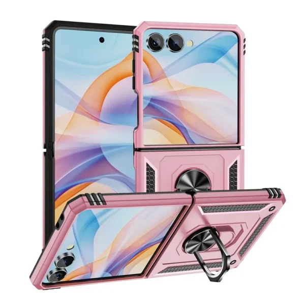 4E Ring Armor Case Samsung Galaxy Z Flip 7 Rose Gold