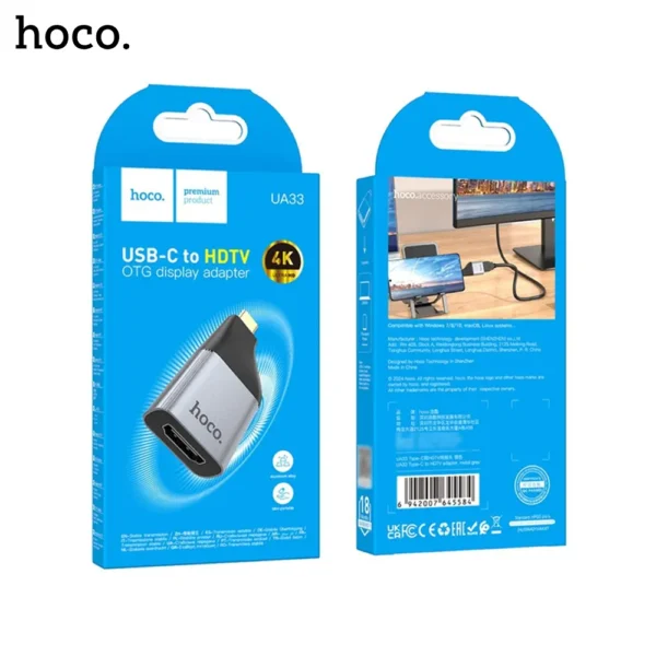 HOCO UA33 USB C To HDTV 4K Ultra HD OTG Display Adapter - Image 1
