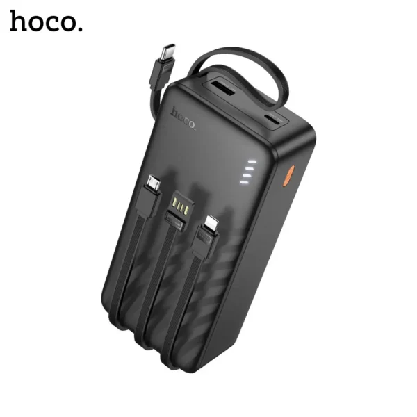 HOCO J146B Night Tide Power Bank With 4 Cables USB A/ USB C/ Micro/ iP Cables 30000mAh - Image 2