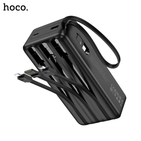 HOCO J146B Night Tide Power Bank With 4 Cables USB A/ USB C/ Micro/ iP Cables 30000mAh - Image 4