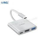 3C ANG AD01 Type C To USB3.0 + HDTV + Type C PD2.0 Adapter Silver