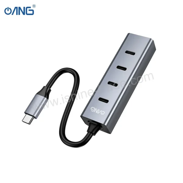 6E ANG HB04 4 in 1 Type C to USB3.0 Type C 1 + USB2.0 Type C 3 Hub Adapter