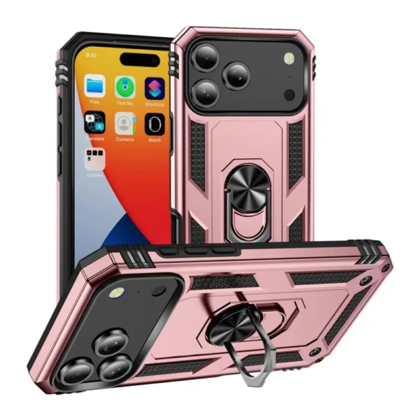 07-RING ARMOR CASE IPHONE 17 Pro max rose gold
