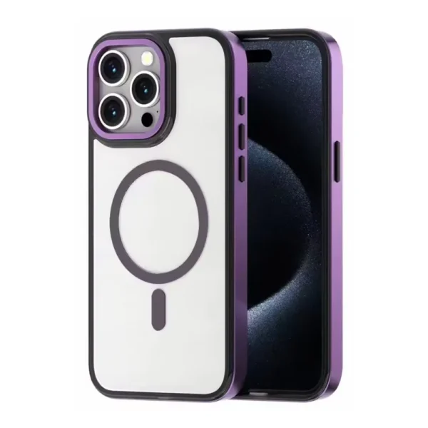12B Elegant Charm Clear Case For iPhone Purple