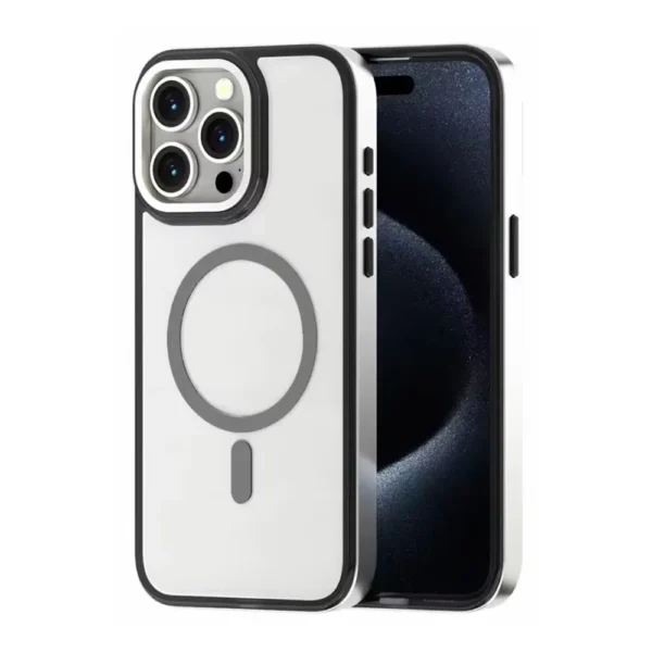 12D Elegant Charm Clear Case For iPhone Silver