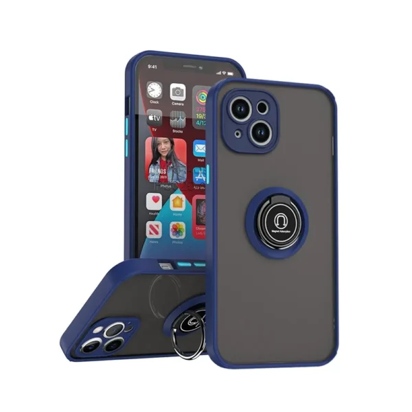14C Shadow Ring Protective Case For iPhone 14 Blue
