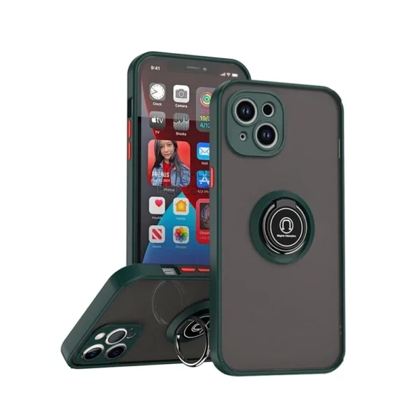 14D Shadow Ring Protective Case For iPhone 14 Green