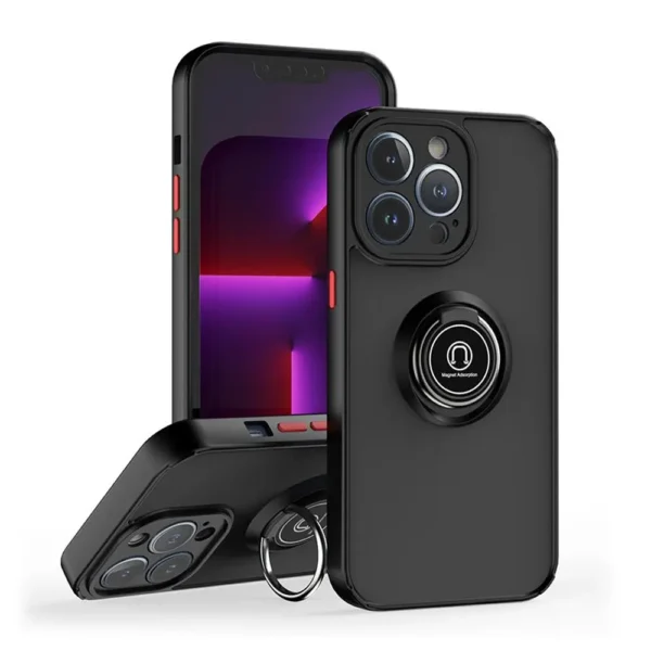 15C Shadow Ring Protective Case For iPhone 13 Pro Black