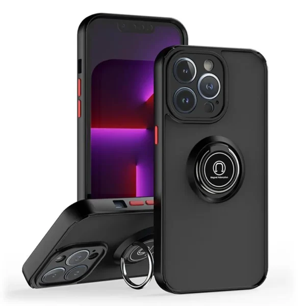 16D Shadow Ring Protective Case For iPhone 14 Pro Black
