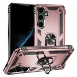 30C Slim Shockproof Ring Armor Stand Phone Case for Samsung Galaxy S25 FE Rose Gold