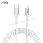 36C ANG BC07 USB To Lightning Braided Data Cable 60W 1 Meter White