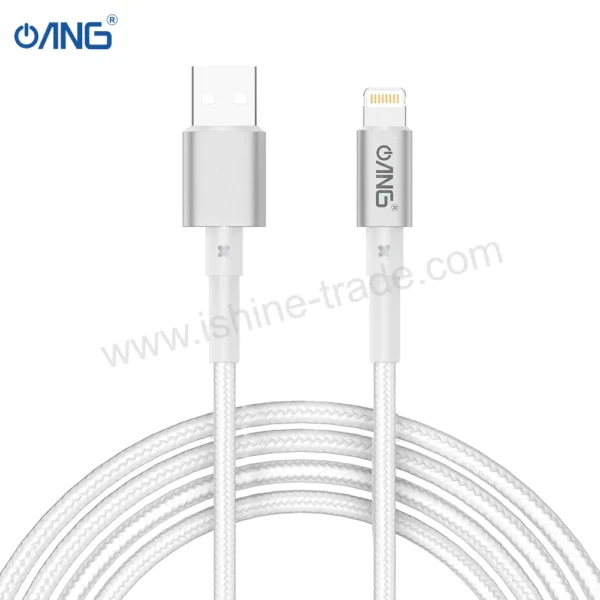 37C ANG BC07 USB To Lightning Braided Data Cable 60W 3 Meter White