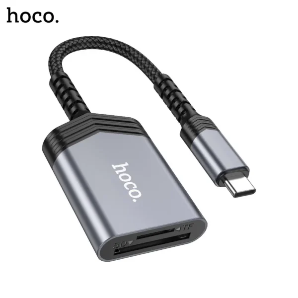 40B HOCO UA25 Type C 2in1 Card Reader Metal Gray