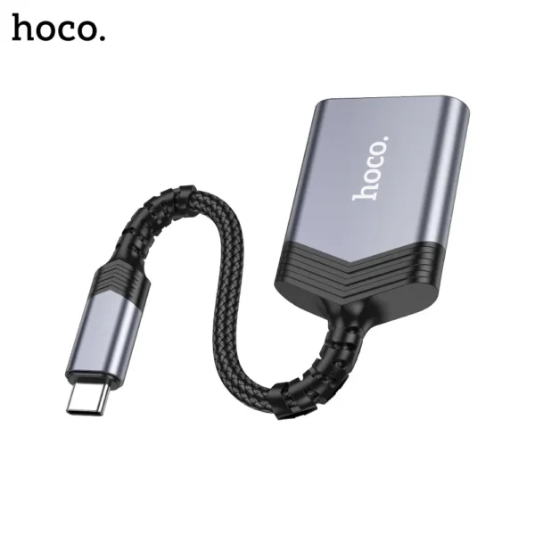 40D HOCO UA25 Type C 2in1 Card Reader Metal Gray