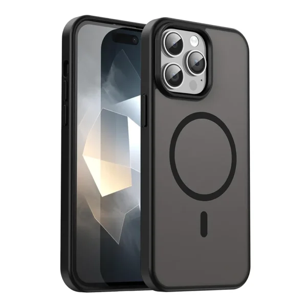43C Matte Skin Magsafe Case For iPhone 13 to 16 Pro Max Black