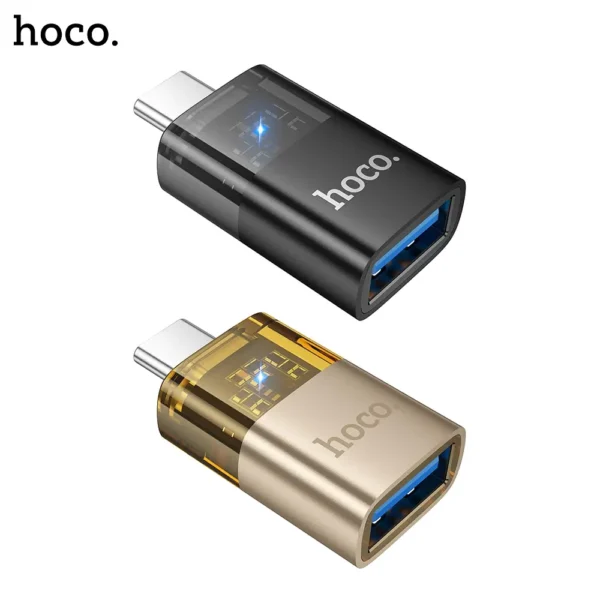 5B HOCO UA36B USB C Male to USB A Female OTG Transparent Adapter
