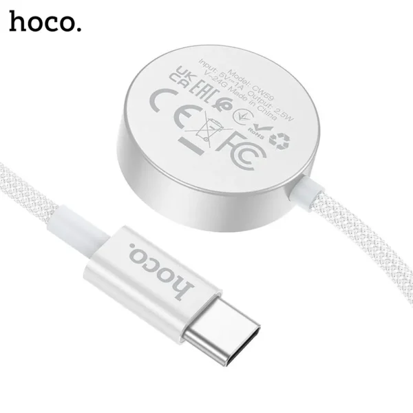 8E HOCO CW59 Charging Cable for iWatch & Samsung Galaxy Watch Series White