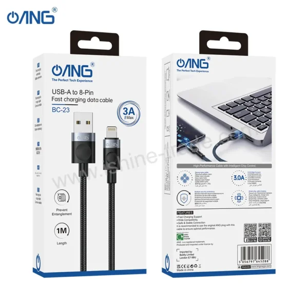 ANG BC23 - USB To Lightning Braided Fast Charging Data Cable - 1 Meter-2