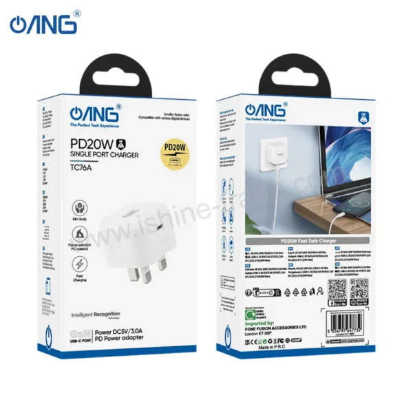 20C ANG TC76A PD 20W 3A CHARGER PREMIUM PACKING Barcode 5056797647732