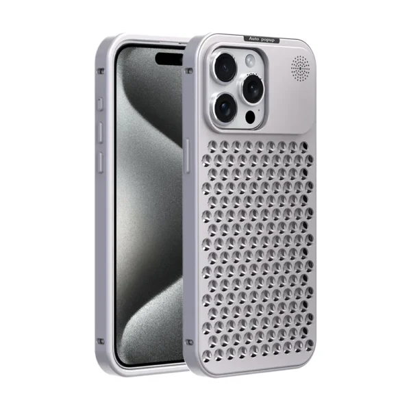 24B Silicone Radiator Case for iPhone Silver