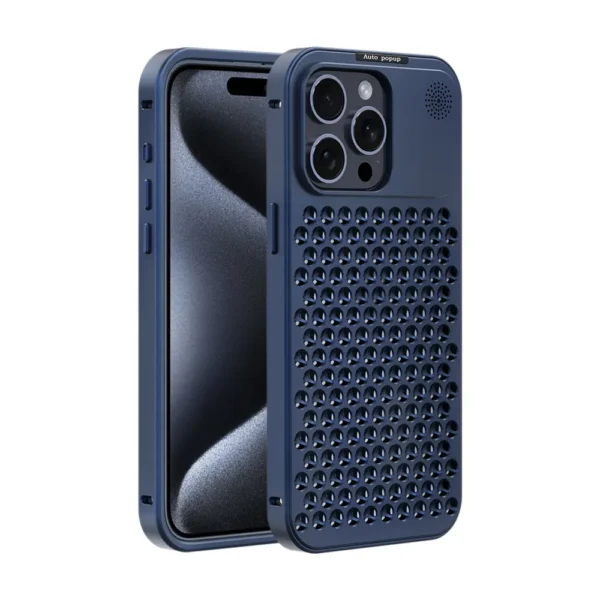 24D Silicone Radiator Case for iPhone Blue