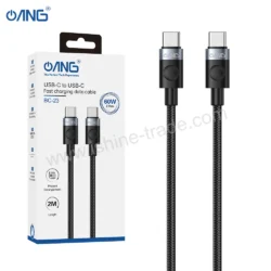 ANG BC23 Type C to Type C 60W Braided Fast Charging Cable - 2 Meter