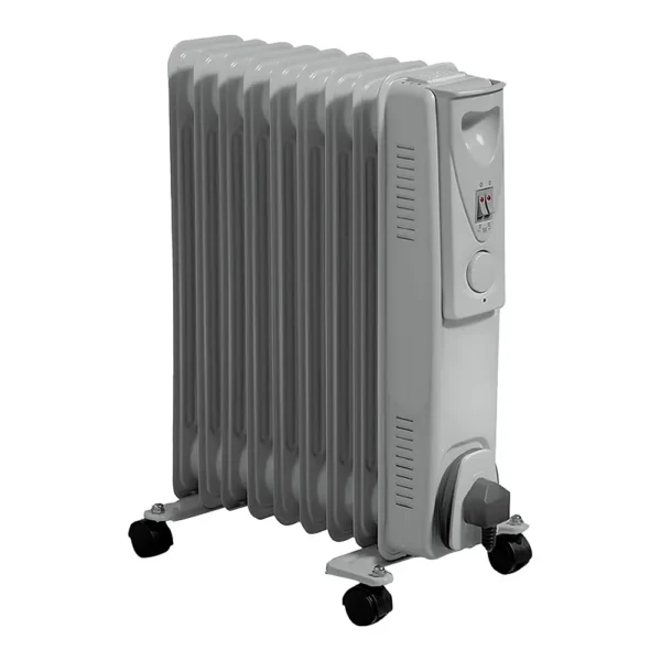 DAEWOO 2000W 9 Fin Oil Filled Radiator With Thermostat and Temperature Control