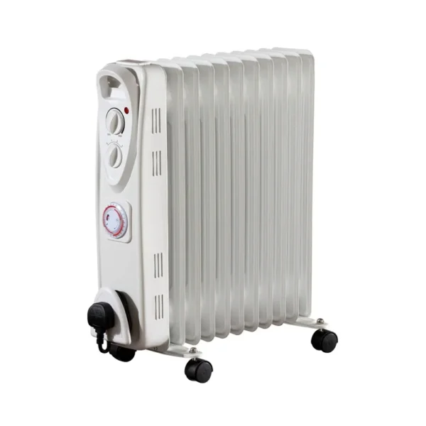 DAEWOO 2500W 11 Fin Oil Filled Radiator With Timer and Adjustable Thermostat