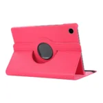 6E 360 Rotating Leather Case For Samsung Galaxy Tab A11 Plus Hot Pink