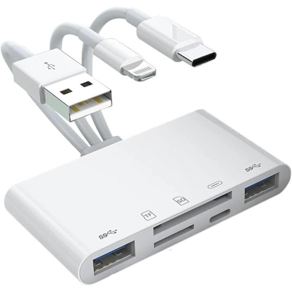 5-in-1 iPhone Type C OTG Memory Card Reader - 2
