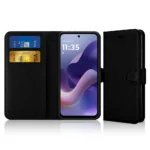 Leather Flip Wallet Book Case For Motorola Moto G56