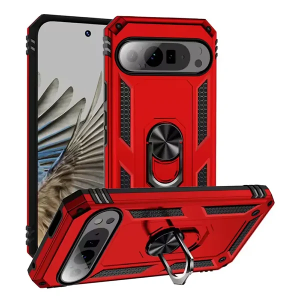 Slim Shockproof Ring Armor Stand Phone Cover Case for Google Pixel 9 Pro XL - 3