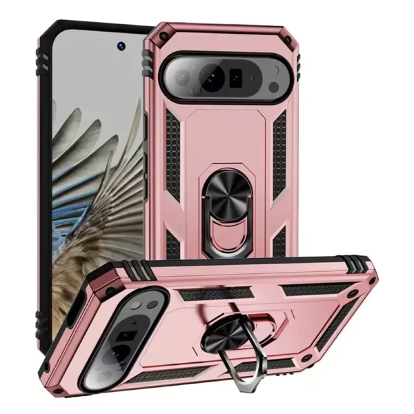 Slim Shockproof Ring Armor Stand Phone Cover Case for Google Pixel 9 Pro XL - 4