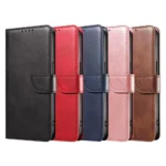Premium Leather Flip Wallet Book Case For iPhone 17 Pro Max