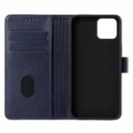 Premium Leather Flip Wallet Book Case - Blue