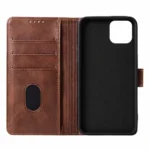 Premium Leather Flip Wallet Book Case - Brown