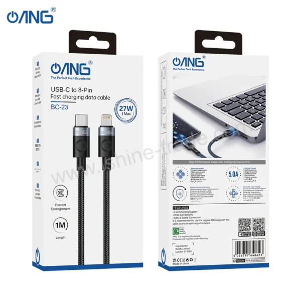 ANG BC23- Type C To Lightning Braided Fast Charging Cable - 1 Meter-3