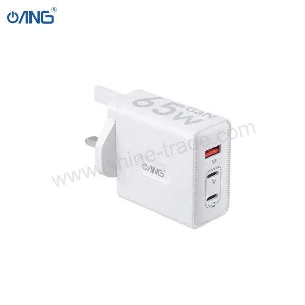 ANG TCS65AG-Dual PD 65W USB-C + Single USB QC3.0 GaN Turbo Adaptor - Image 2