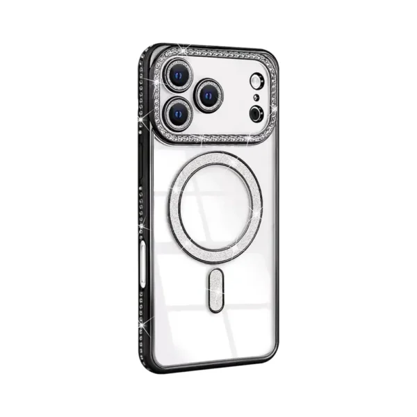 10E Diamond Magsafe Magnetic Case For iPhone 17 Pro Max 18 Pro Max Black - Copy