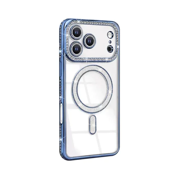 10F Diamond Magsafe Magnetic Case For iPhone 17 Pro Max 18 Pro Max Sky Blue