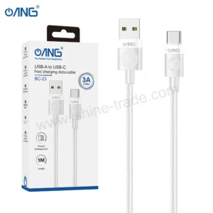 ANG BC23 – USB To Type-C Braided Data Cable 1 Meter – White