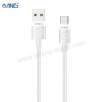 ANG BC23 – USB To Type-C Braided Data Cable 1 Meter – White - 1