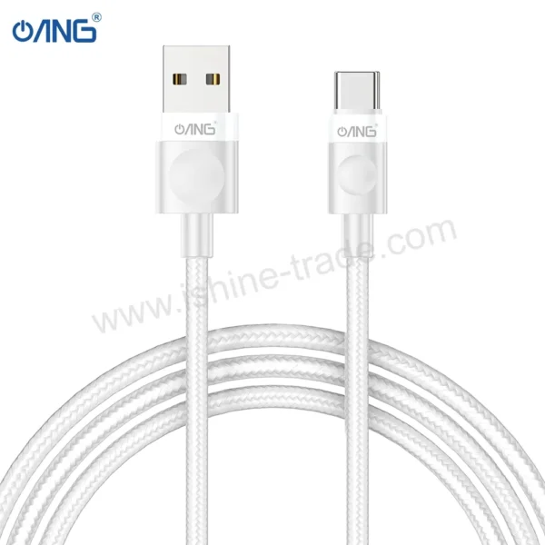 ANG BC23 – USB To Type-C Braided Data Cable 1 Meter – White-3