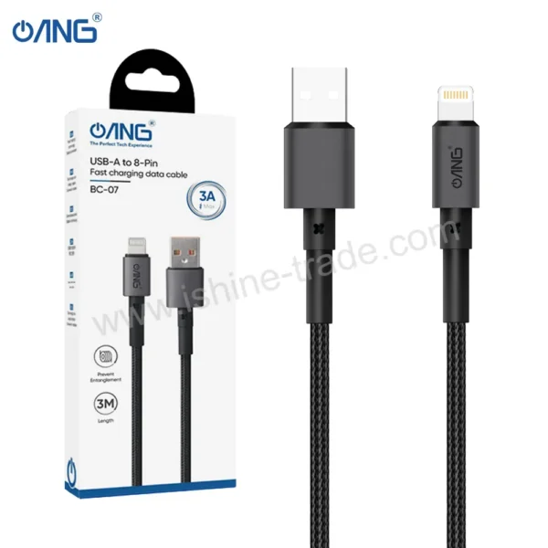 ANG BC07- USB-A To Lightning Braided Fast 60W Charging Cable - 3 Meter-5