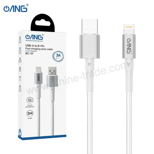 ANG BC07- USB-A To Lightning Braided Fast 60W Charging Cable - 3 Meter-4