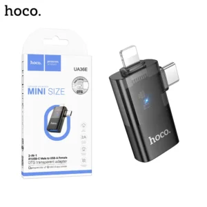 HOCO UA36E iP USB C Male to USB A Female OTG 2 in 1 Transparent Adapter