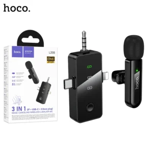 37A-Hoco-L20B-Fair-wireless-microphone-iP-Type-C-3.5mm - 1