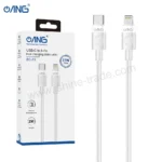 ANG BC23 – Type-C To Lightning Braided Data Cable 2 Meter – White