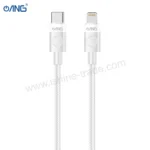 ANG BC23 – Type-C To Lightning Braided Data Cable 2 Meter – White -2