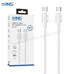 ANG BC23 – Type-C To Type-C Braided Data Cable 2 Meter 100W – White